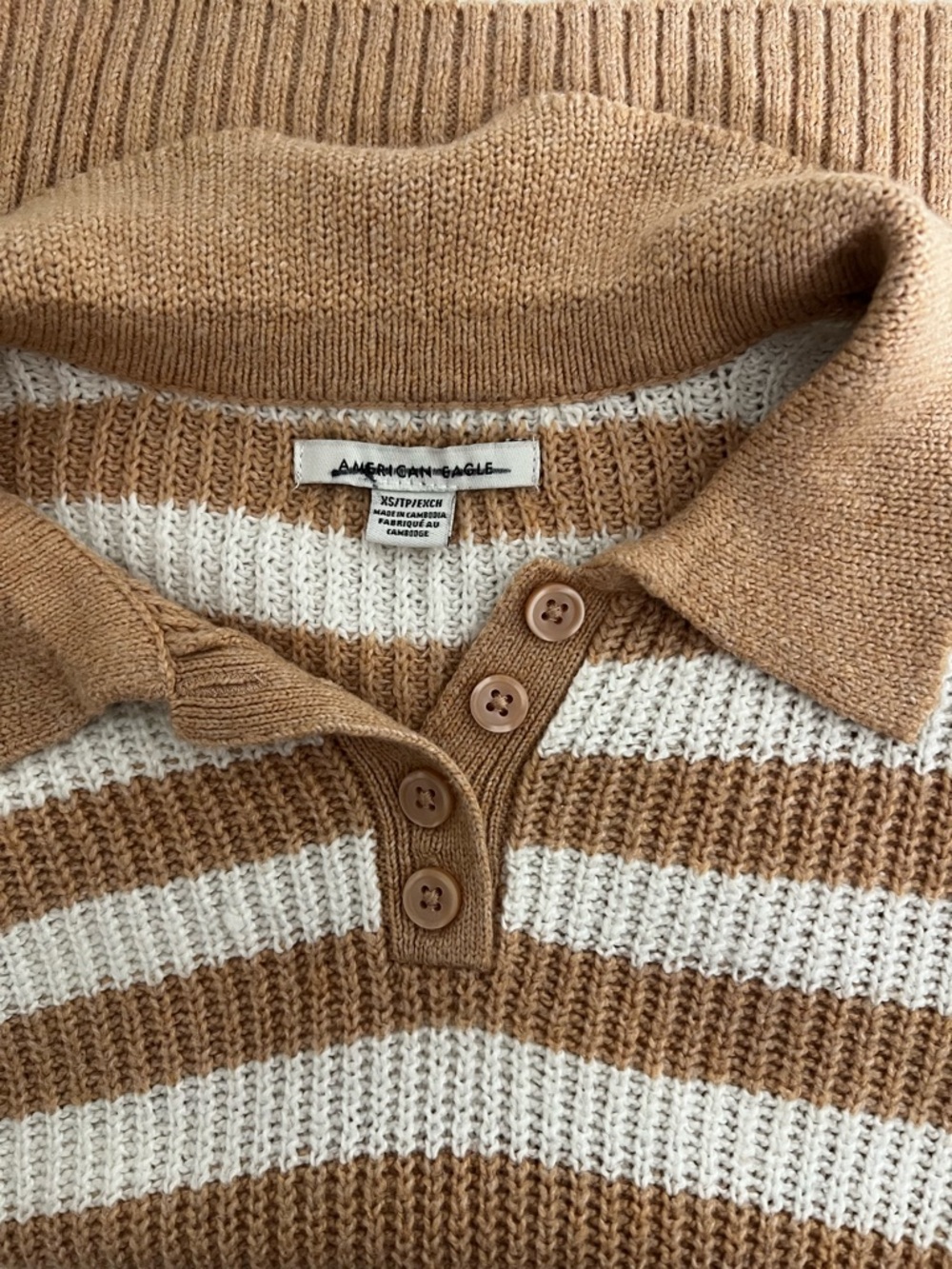American Eagle Striped Collared Sweater Size XS - Picture 6 of 9